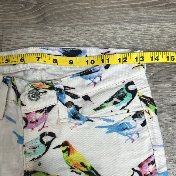 Big Star 1974 Remy Low Rise Fit Skinny Jeans Bird Print White Sz 24 - Picture 7 of 11
